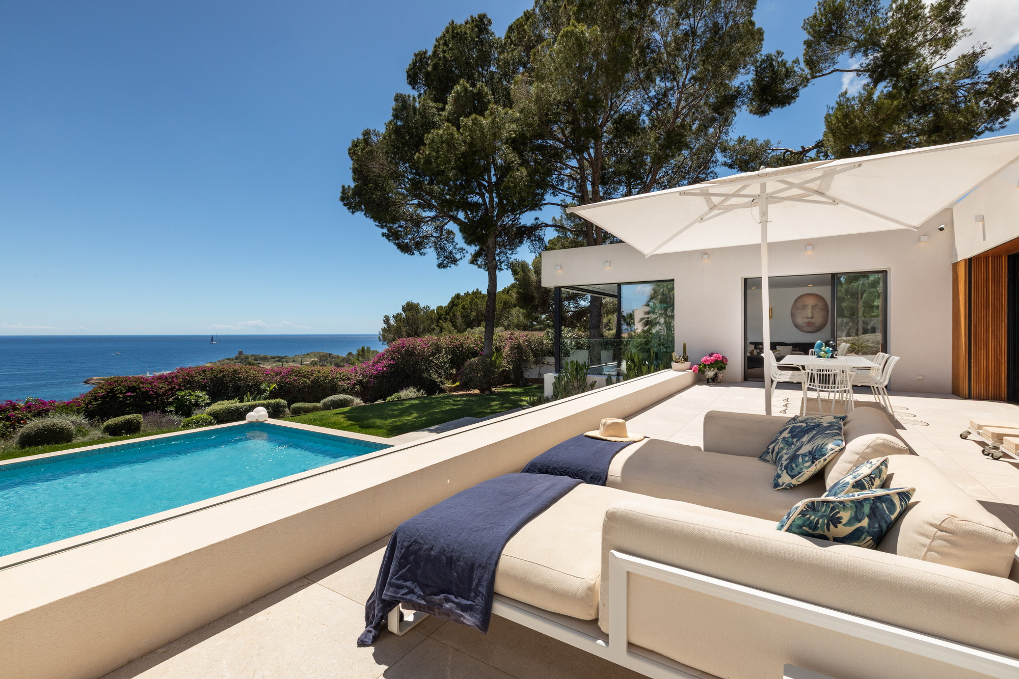 Villa mit Meerblick – Sommer über der Bucht von Palma – Luxus Ferienvermietung Mallorca, Illetas – Calvià